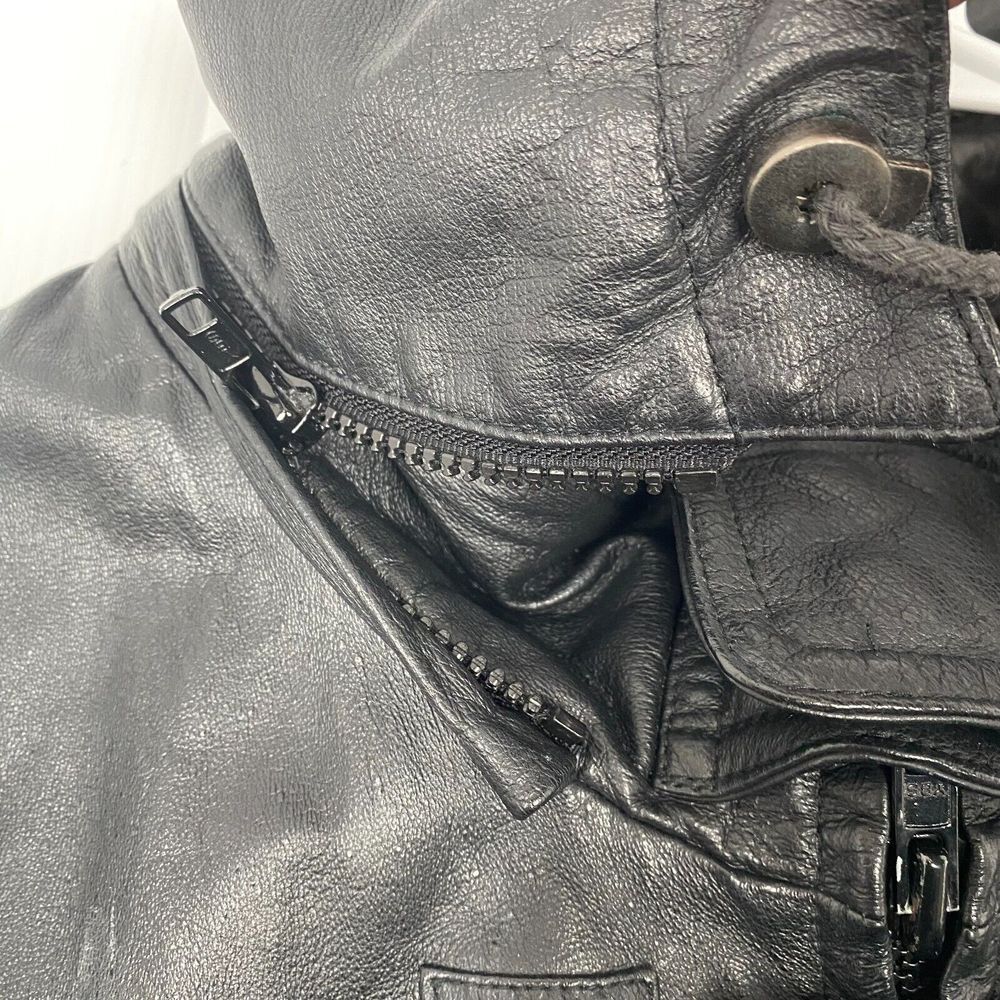 Contemporary Expressions Black Leather Bomber Jacket Men's XLarge Vintage - Picture 13 of 16